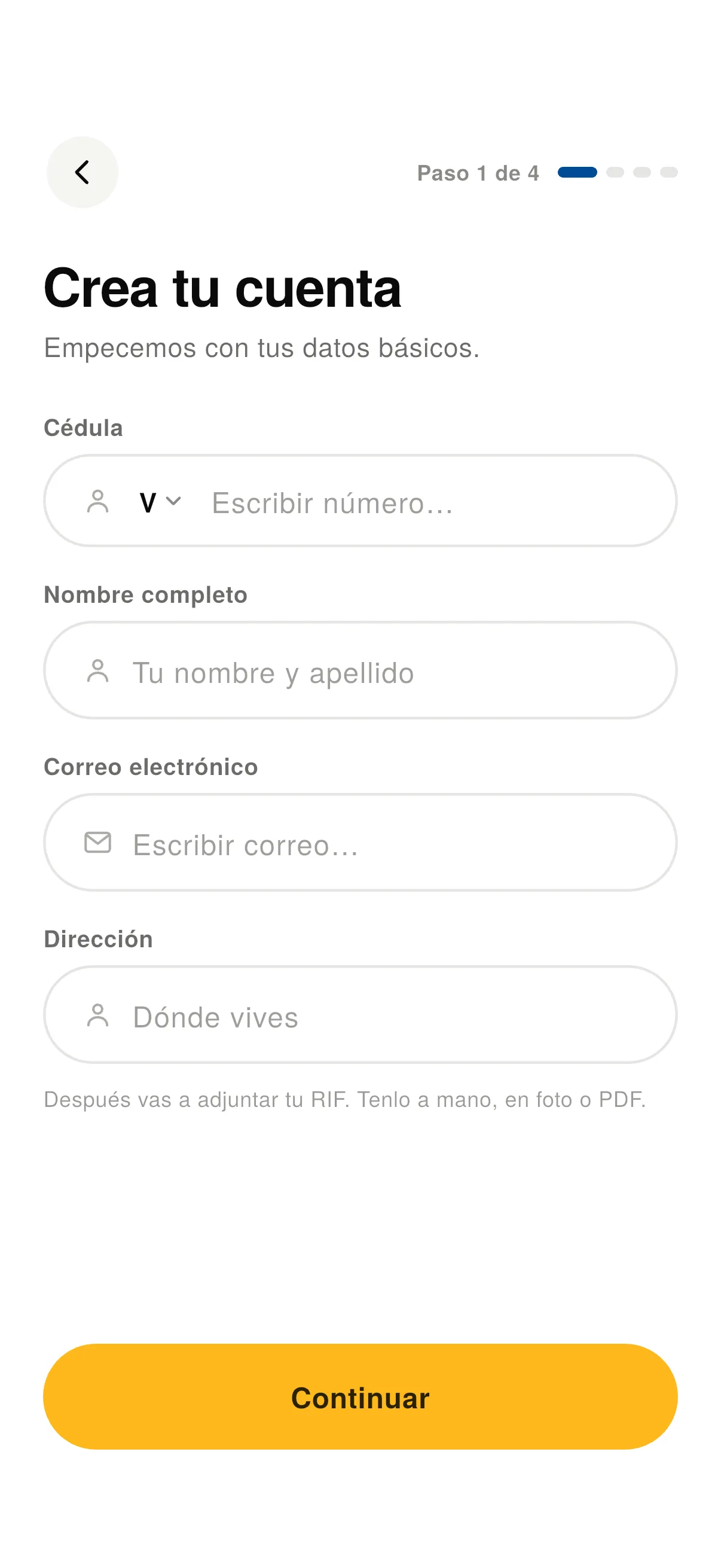 Crea tu cuenta